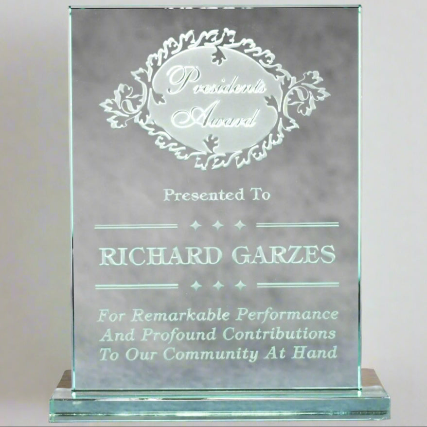 Jade Crystal Standing Plaque