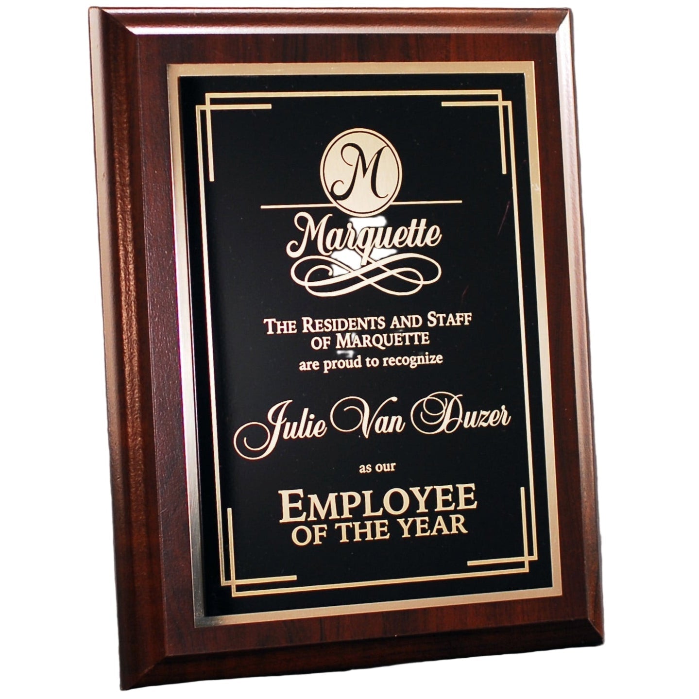 Executive Cherry Finish Plaque with Plate