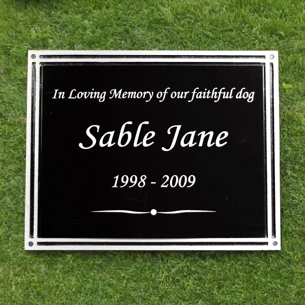 Cast Aluminum Black/Silver Plaque