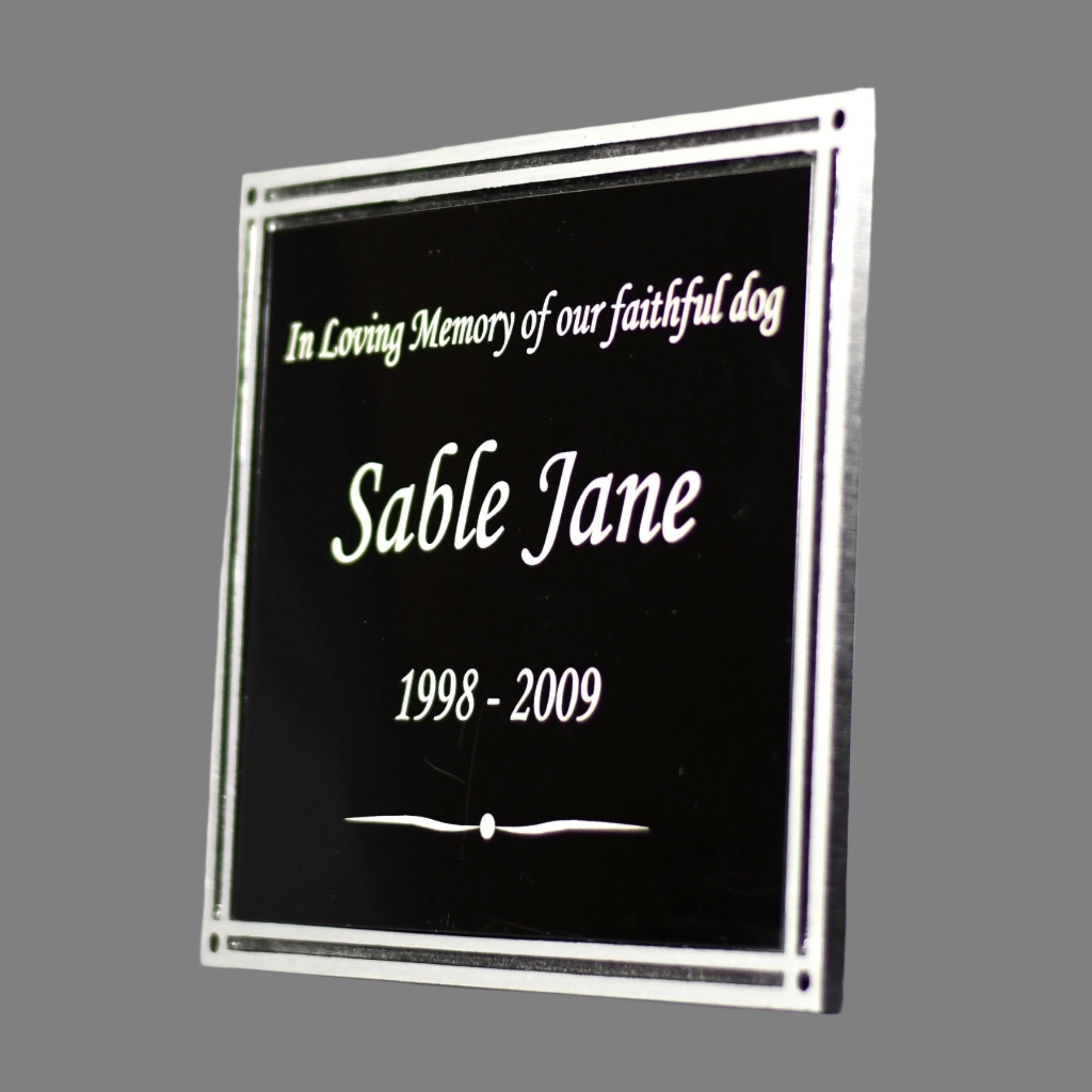 Cast Aluminum Black/Silver Plaque