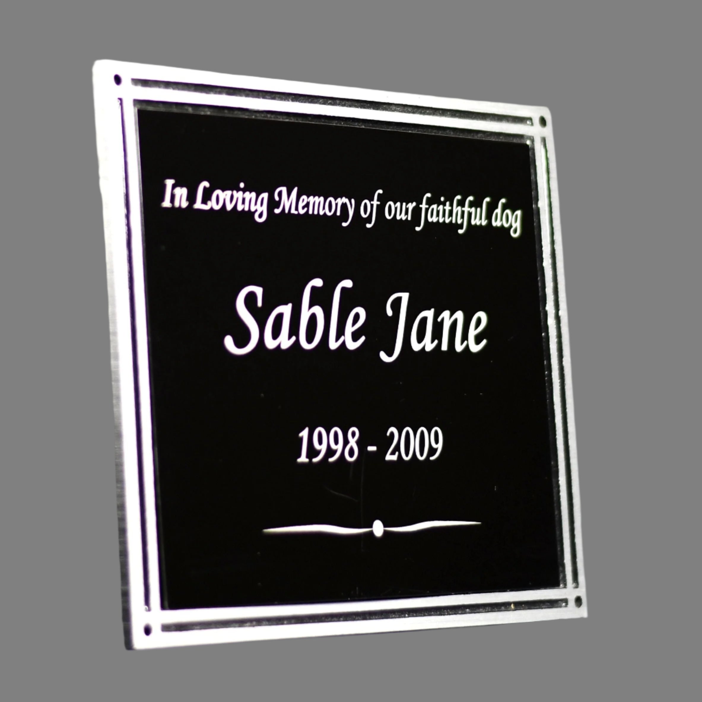 Cast Aluminum Black/Silver Plaque