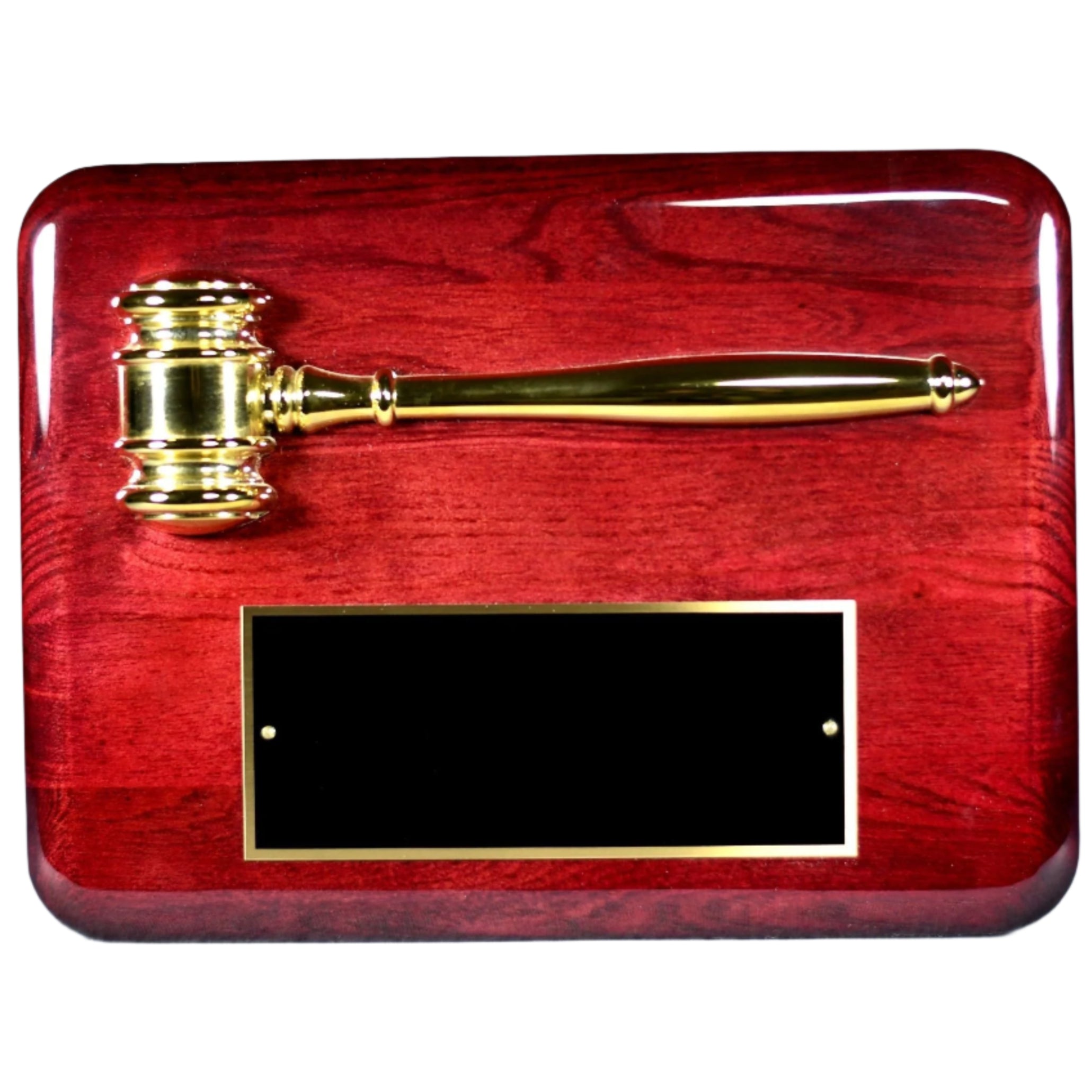 Gavel with Piano Finish Plaque