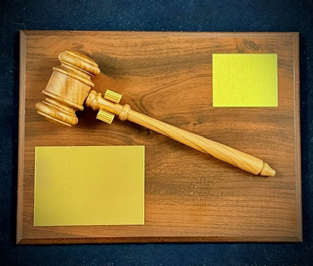 The Bardach Standard Gavel Plaque Executive Cherry Finish 9"x12"