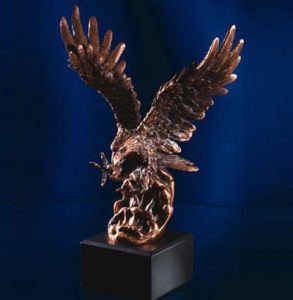Antique Gold Eagle on Black Base