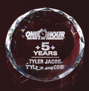 Faceted Optic Crystal Paper Weight