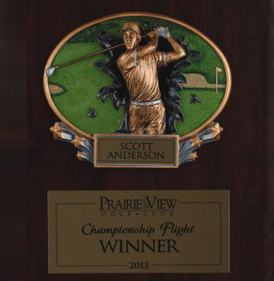 Cherry Finish Plaque with 3-D Golf Plaque Mount