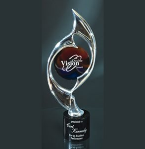 Chrome Glass and Marble Etched Award