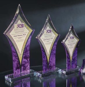 Purple Clear Diamond Acrylic Trophy