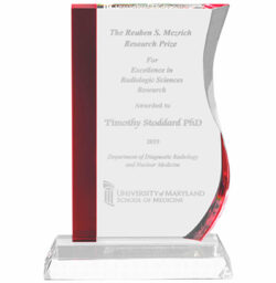 Custom Red Stripe Wave Clear Crystal Award