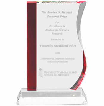 Custom Red Stripe Wave Clear Crystal Award