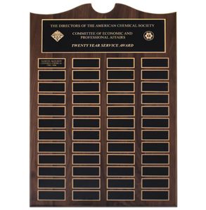 Walnut Perpetual Plaque 48 Black Brass Plates