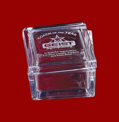 Clear Glass Gift Box with Smooth Sides and Lid