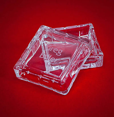 Clear Glass Gift Box with a Ripple Pattern on the Sides