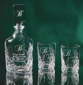 Decanter Set with 2 Whiskey Glasses