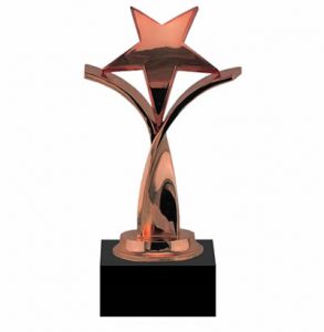 Twisting Star Bright Copper Trophy