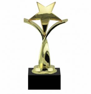Twisting Star Bright Gold Trophy