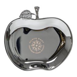 Apple-Shaped Silver Tray - 9 inches