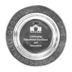 Alphabet and Number Pewter Plate - 9 inches