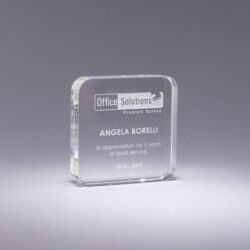 App Paperweight (JC19) - 0.75"H x 3.5"W x 3.5"D