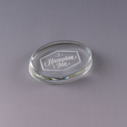 Ellipse Paperweight (JC19) - 2.5"H x 3.75"W x 0.75"D