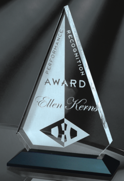 Acrylic Triangle on Ebony Base