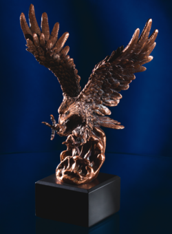 Antique Gold Eagle on Black Base - 14 inches