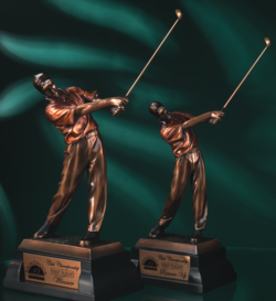 BRONZE RESIN GOLFER