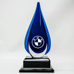 Crystal Blue Teardrop Etch & Color Fill - 14"