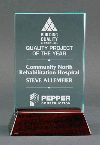Crystal Rectangle on Base | Bardach Awards