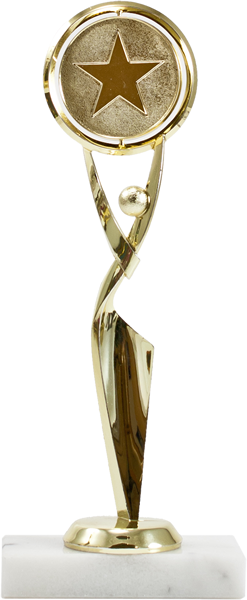 Modern Achievement Figure with Spinning Mylar Holder Trophy - 10 inches