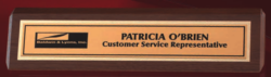 Walnut Desk Nameplate - 2 x 10½ inches