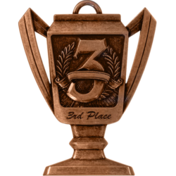 Trophy Cup Medallion, Bronze - 2¾ inches