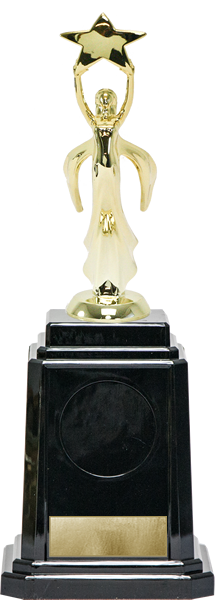 Large Gold Modern Victory with Star Figure on base - 13 inches