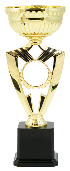 Bright Gold Ribbon Cup on Black Base