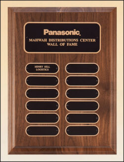 American Walnut Perpetual Plaque (P3620) - 9" W x 12" H
