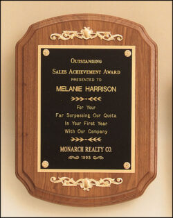 American Walnut Plaque with Decorative Accents (P1070)