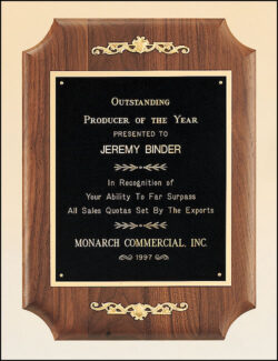 American Walnut Plaque with Decorative Accents (P2476)