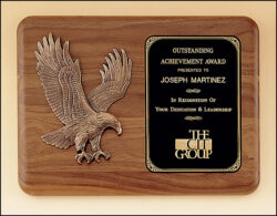 American Walnut Plaque with Eagle Casting (P1683) - 11" W x 15" H