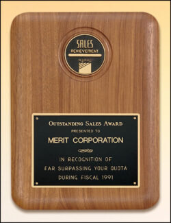American Walnut Plaque with Medallion (P2280-X)