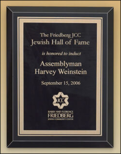 Black Glass Plaque with Brass Plate (P4421)