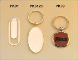 Key Ring with Leather Front and Brass Back - 1-1/2" W