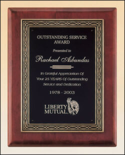 Rosewood Piano Finish Plaque (P3936) - 11" W x 14" H