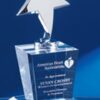 Optical Clear Crystal Base with Silver Metal Star Award