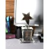 Optical Clear Crystal Base with Silver Metal Star Award - Image 2